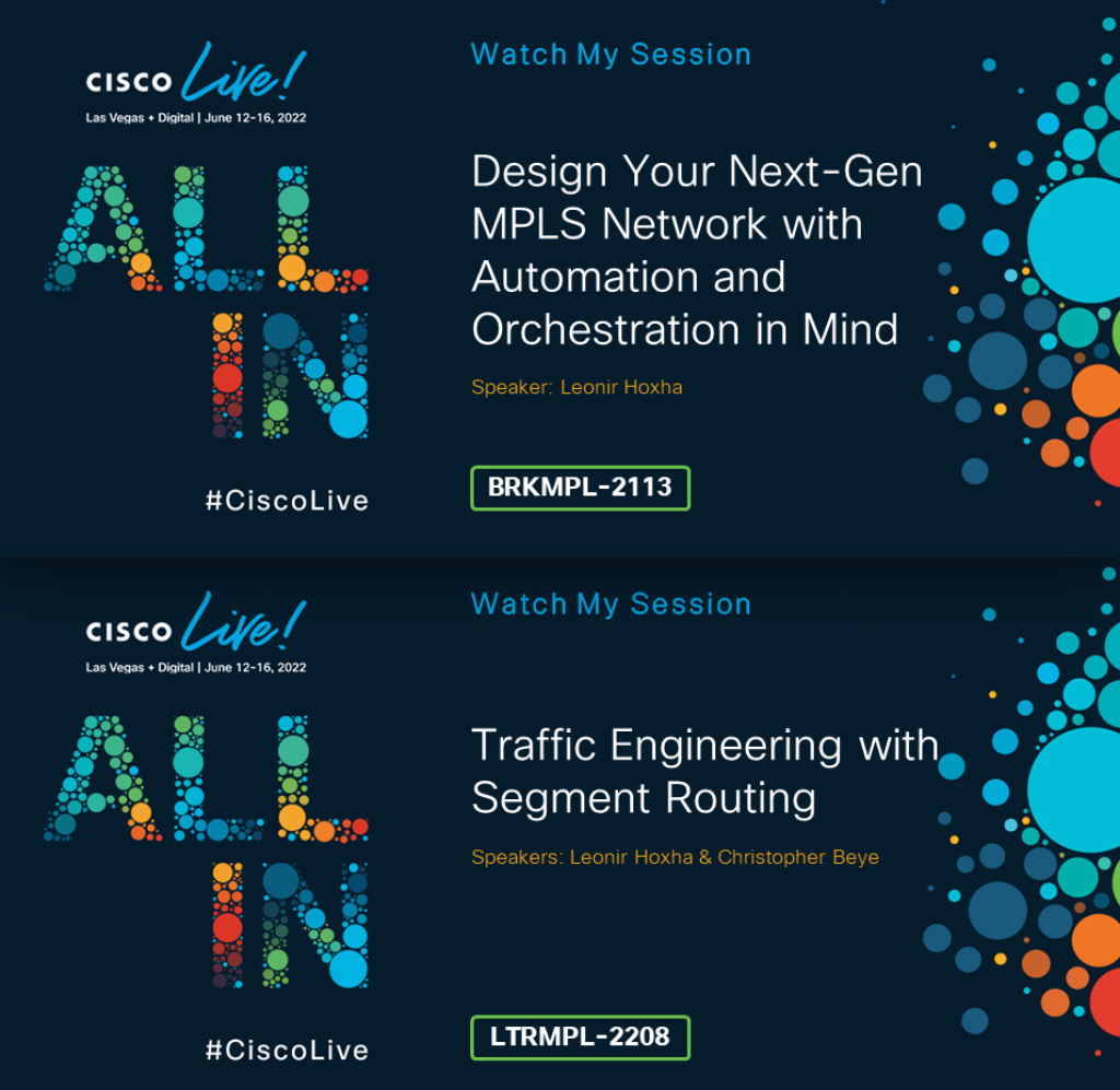 Cisco Live Sessions